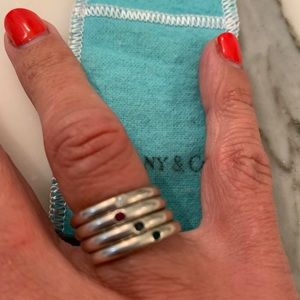 Tiffany & Co. 925. & stone single stackable rings